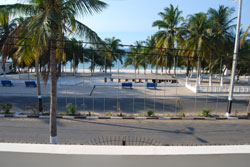 View across the road from caracal onto Wimbe beach
