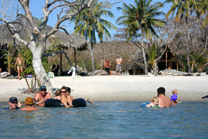 Pemba Beach camp is right on a beautiful sandy beach