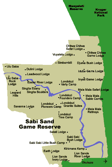 Sabi Sand Game Reserve Map