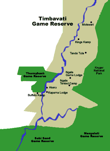 Timbavati Reserve Map