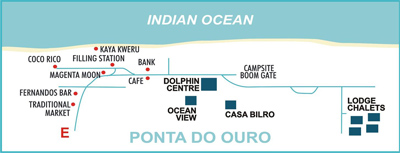 Map of the Dolphin Centre, Ponta do Ouro